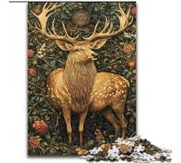 Jigsaw Puzzles for Teenagers Deer Oil Painting, for Age 14 Years And over Home Decor As A Gift for The Whole Family And Friends (Size 26x38cm)
