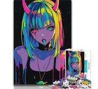 Jigsaw Puzzles for Teenagers Demon Dragon Girl 1000 Piece Puzzle,Stress Reliever Difficult Challenge Home Decoration Toys 75x50cm