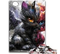 Jigsaw Puzzles for Teenagers Devil Kitten 1000 Piece Puzzle,Challenging Game for Is Ideal As A Gift for The Whole Family (38x26cm)
