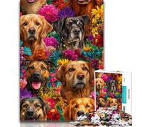 Jigsaw Puzzles for Teenagers Dog Collage Teenager Puzzles,Game Toys Every Piece Is Unique - Challenging Family Fun Game 38x26cm