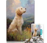 Jigsaw Puzzles for Teenagers Dog Oil Painting 1000 Piece Puzzle,learning Educational for Is Ideal As A Gift for The Whole Family 75x50cm