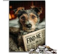 Jigsaw Puzzles for Teenagers Dog Reading Newspaper, Suitable for People Aged 14 And Above Educational Games Secret Santa Gifts (Size 26x38cm)