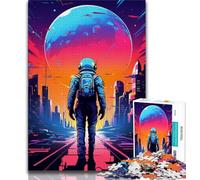 Jigsaw Puzzles for Teenagers Dream Astronauts 1000 Piece Puzzle,Stress Reliever Staycation Kill Time Enhance Love between Couples 75x50cm