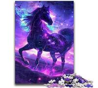 Jigsaw Puzzles for Teenagers Dreamy Purple Horse 1000 Piece Jigsaw,Stress Reliever Staycation Kill Time Parent-child Interaction (75x50cm)