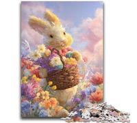 Jigsaw Puzzles for Teenagers Easter Bunny Puzzles,Challenging Game Gifts for Is Ideal As A Gift for The Whole Family (26x38cm)