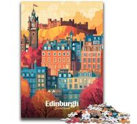Jigsaw Puzzles for Teenagers Edinburgh Cityscape Brain Intelligence Challenge Addictive Toys Birthday Present, Gifts, Wall Art (size 38x26cm)
