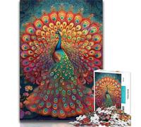 Jigsaw Puzzles for Teenagers Fantasy Peacock 1000 Pieces for Adults,Family Entertainment Toys with Matching Poster And Trivia Sheet 38x26cm