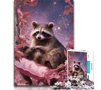 Jigsaw Puzzles for Teenagers Fantasy Raccoon Teenager Jigsaw,is Ideal As Gifts for The Whole Family Suitable for And 14 (size 75x50cm)