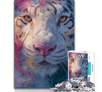 Jigsaw Puzzles for Teenagers Fantasy Tiger Puzzles,Challenging Game Gifts for Is Ideal As A Gift for The Whole Family 26x38cm