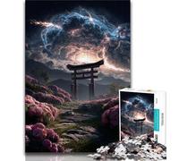 Jigsaw Puzzles for Teenagers Fantasy Torii Gate,Help The Brain Exercise Addictive Toys to Cultivate Patience Perfect Decoration (38x26cm)