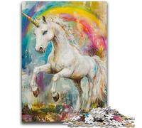 Jigsaw Puzzles for Teenagers Fantasy White Unicorn Teenager Puzzles,Game Toys Every Piece Is Unique - Challenging Family Fun Game (50x75cm)