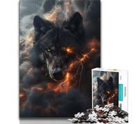 Jigsaw Puzzles for Teenagers Fantasy Wolf Portrait 1000 Pieces for Adults,Family Entertainment Toys with Matching Poster And Trivia Sheet 38x26cm