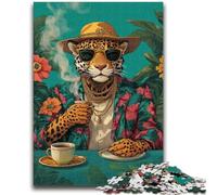 Jigsaw Puzzles for Teenagers Fashion Leopard Brain Intelligence Challenge Addictive Toys Birthday Present, Gifts, Wall Art 38x26cm