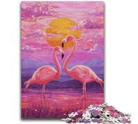 Jigsaw Puzzles for Teenagers Flamingo Couple 1000 Pieces for Adults,Family Entertainment Toys with Matching Poster And Trivia Sheet (38x26cm)