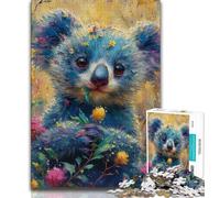 Jigsaw Puzzles for Teenagers Flower Koala 1000 Piece Puzzle,Educational Games Wall Decoration Unique Birthday And Xmas Gifts 38x26cm