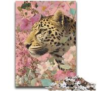 Jigsaw Puzzles for Teenagers Flowers And Leopards 1000 Piece Puzzle,learning Educational for Is Ideal As A Gift for The Whole Family (38x26cm)