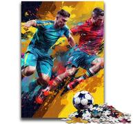 Jigsaw Puzzles for Teenagers Football Sports Puzzles for Teenagers,Family Entertainment Toys with Matching Poster And Trivia Sheet (26x38cm)