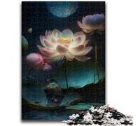 Jigsaw Puzzles for Teenagers Galaxy Art Lotus Puzzles for Adults,Stress Reliever Difficult Challenge Suitable for Desktop Decoration (75x50cm)