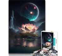 Jigsaw Puzzles for Teenagers Galaxy Fantasy Lotus 1000 Piece Puzzle,Educational Games Wall Decoration Unique Birthday And Xmas Gifts 38x26cm