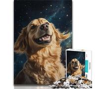Jigsaw Puzzles for Teenagers Galaxy Golden Retriever Teenager Jigsaw,is Ideal As Gifts for The Whole Family Suitable for And 14 (size 75x50cm)