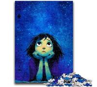 Jigsaw Puzzles for Teenagers Girl Looking Up at The Sky Challenging Game Gifts for Is Ideal As A Gift for The Whole Family 26x38cm