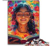 Jigsaw Puzzles for Teenagers Girl Reading A Book,Help The Brain Exercise Addictive Toys to Cultivate Patience Perfect Decoration 70X100cm