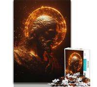 Jigsaw Puzzles for Teenagers Golden Jesus Puzzles,Challenging Game Gifts for Is Ideal As A Gift for The Whole Family 75x50cm