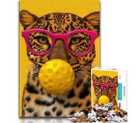 Jigsaw Puzzles for Teenagers Golden Leopard 1000 Piece Puzzle,Educational Games Wall Decoration Unique Birthday And Xmas Gifts 38x26cm