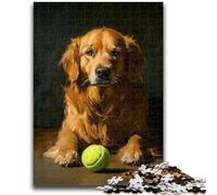 Jigsaw Puzzles for Teenagers Golden Retriever Playing Tennis 1000 Pieces for Adults,Birthday Gift Idea for Adults, Family Game And Hobby (50x75cm)