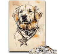 Jigsaw Puzzles for Teenagers Golden Retriever Portrait 1000 Piece Puzzle,Challenging Game for Is Ideal As A Gift for The Whole Family (75x50cm)