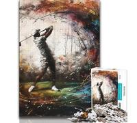 Jigsaw Puzzles for Teenagers Golf Painting Teenager Jigsaw,is Ideal As Gifts for The Whole Family Suitable for And 14 (size 75x50cm)