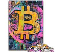 Jigsaw Puzzles for Teenagers Graffiti Bitcoin for And from 14 Years And over Hands-on Game Christmas Game Gifts 26x38cm