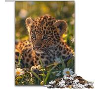 Jigsaw Puzzles for Teenagers Grassland Leopard, Family Game Stress Reliever Difficult Challenge Enhance Love between Couples (Size 50x75cm)