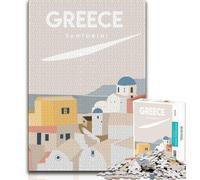 Jigsaw Puzzles for Teenagers Greece Santorini,learning Educational Toys Fun at Home Activities,Birthday Present,Travel Gifts (38x26cm)