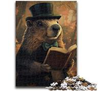 Jigsaw Puzzles for Teenagers Groundhog Reading A Book Suitable for Ages 14 And Up Family Games Deal As Gifts for The Whole Family 38x26cm