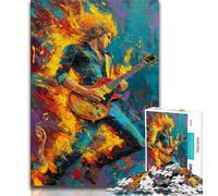 Jigsaw Puzzles for Teenagers Guitar Playing Puzzles for Teenagers,Brain Intelligence Challenge Addictive Toys for Home Decoration (size 75x50cm)
