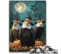 Jigsaw Puzzles for Teenagers Halloween Animals 1000 Pieces for Adults,Family Entertainment Toys with Matching Poster And Trivia Sheet (38x26cm)