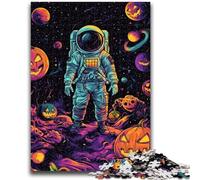 Jigsaw Puzzles for Teenagers Halloween Astronaut Teenager Puzzles,Game Toys Every Piece Is Unique - Challenging Family Fun Game (38x26cm)