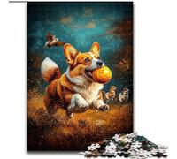 Jigsaw Puzzles for Teenagers Happy Corgi, for Age 14 Years And over Home Decor As A Gift for The Whole Family And Friends (Size 26x38cm)