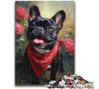 Jigsaw Puzzles for Teenagers Happy French Bulldog 1000 Piece Puzzle,learning Educational for Is Ideal As A Gift for The Whole Family (38x26cm)