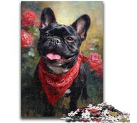 Jigsaw Puzzles for Teenagers Happy French Bulldog Suitable for People Aged 14 And Above Educational Game Challenge Toy Gift For Birthdays 50x75cm