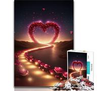Jigsaw Puzzles for Teenagers Heart on The Beach Puzzles for Teenagers,Staycation Kill Time with Fully Interlocking Randomly Shaped Pieces (size 75x50cm)