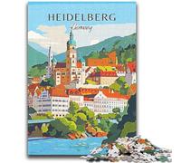 Jigsaw Puzzles for Teenagers Heidelberg Germany Travel(E) Brain Intelligence Challenge Addictive Toys Birthday Present, Gifts, Wall Art (size 38x52cm)
