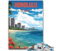 Jigsaw Puzzles for Teenagers Honolulu Hawaii 1000 Piece Puzzle,Educational Games Wall Decoration Unique Birthday And Xmas Gifts (26x38cm)