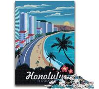 Jigsaw Puzzles for Teenagers Honolulu Hawaii Travel 1000 Piece Puzzle,Educational Games Wall Decoration Unique Birthday And Xmas Gifts (50x75cm)