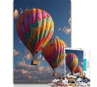 Jigsaw Puzzles for Teenagers Hot Air Balloon Puzzles for Teenagers,Staycation Kill Time with Fully Interlocking Randomly Shaped Pieces (size 38x26cm)