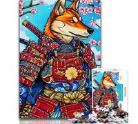 Jigsaw Puzzles for Teenagers Husky Samurai Puzzles for Teenagers,Brain Intelligence Challenge Addictive Toys for Home Decoration (size 75x50cm)
