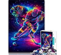 Jigsaw Puzzles for Teenagers Ice Hockey Sports Puzzles for Adults,Stress Reliever Difficult Challenge Suitable for Desktop Decoration 26x38cm