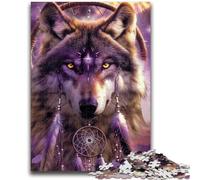 Jigsaw Puzzles for Teenagers Indian Wolf 1000 Piece Jigsaw,Stress Reliever Staycation Kill Time Parent-child Interaction (75x50cm)