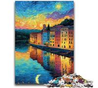 Jigsaw Puzzles for Teenagers Italy Under The Night Sky, Analysis And Logic with Fully Interlocking Randomly Shaped Pieces for And Age 14 Years Up 50X75CM